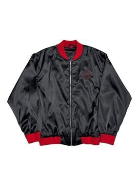 GOOD GIRL Carolina Herrera NY Designer Satin Bomber Jacket Womens Large